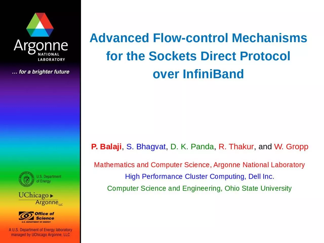 Advanced Flow-control Mechanisms for the Sockets Direct Protocol