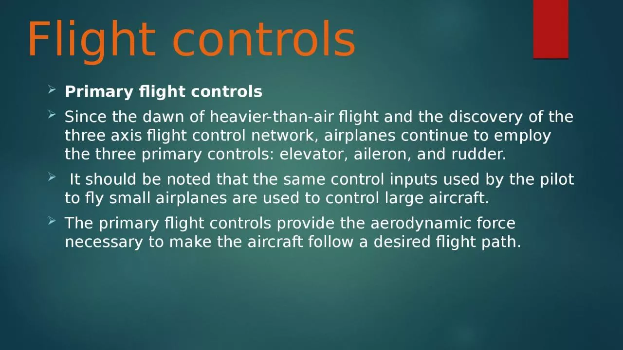 Flight controls Primary flight controls