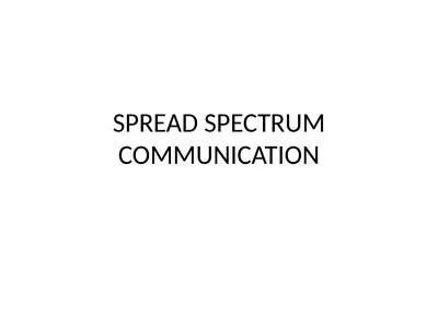 SPREAD SPECTRUM COMMUNICATION