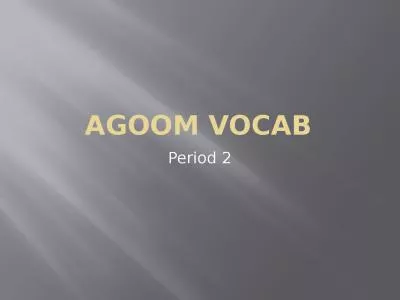 AGOOM Vocab Period 2 Farce