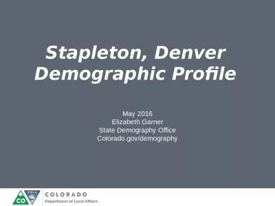 Stapleton, Denver Demographic Profile