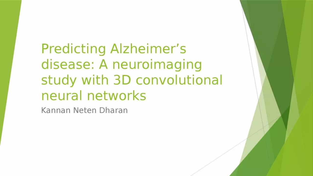 PPT-Predicting Alzheimer’s disease: A neuroimaging study with 3D convolutional neural networks