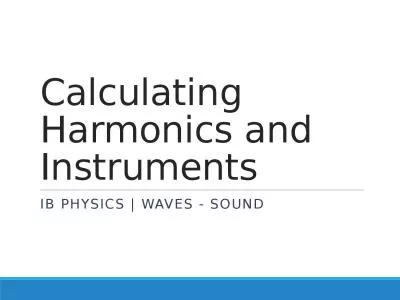 Calculating Harmonics and Instruments