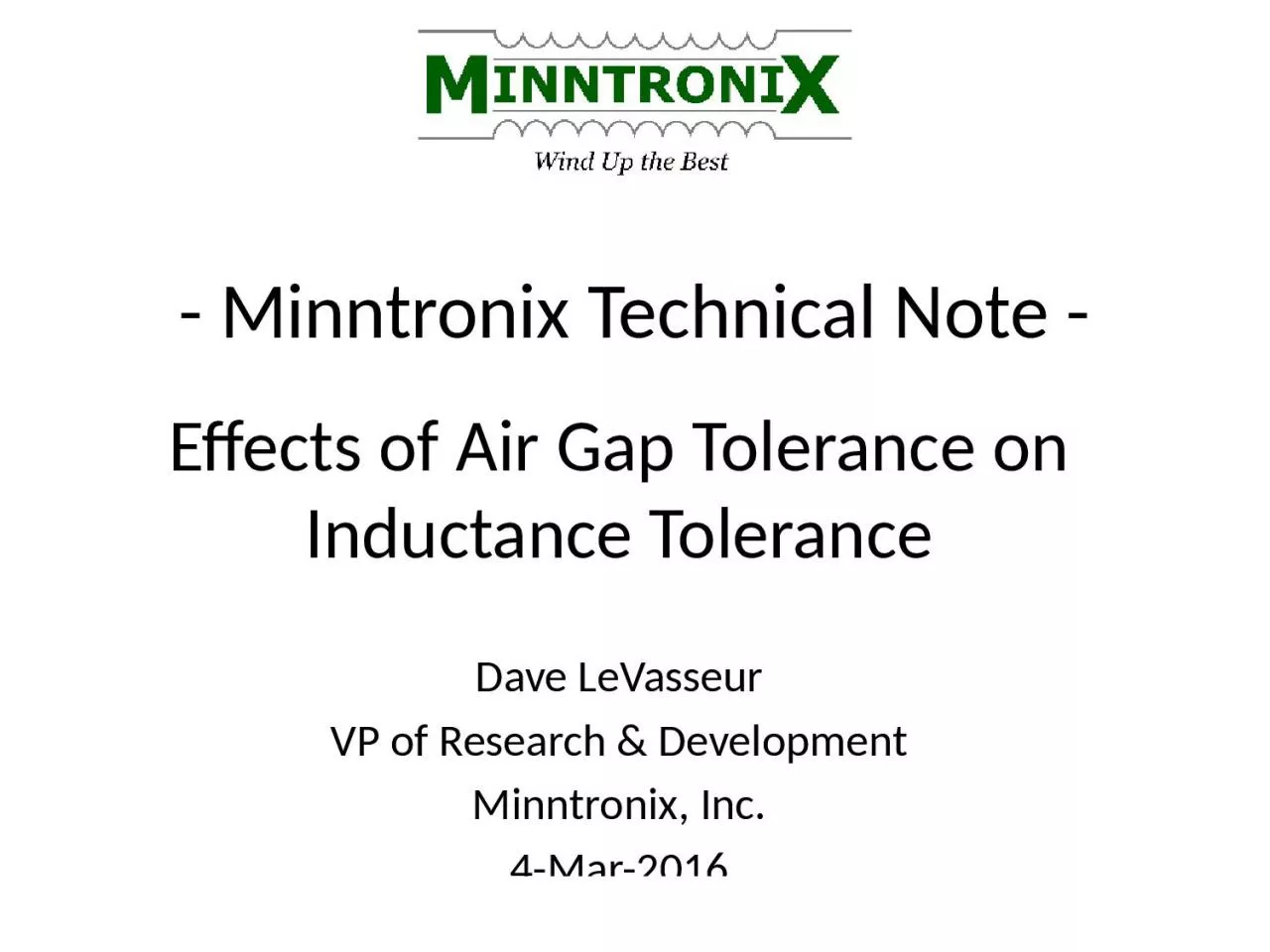 PPT-- Minntronix Technical Note -