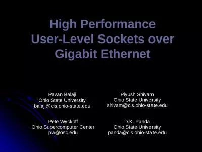 High Performance User-Level Sockets over