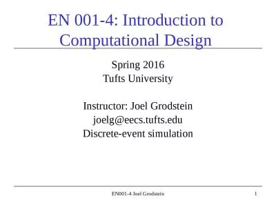 EN001-4 Joel  Grodstein EN 001-4: Introduction to Computational Design