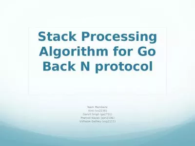 Stack Processing Algorithm for Go Back N protocol