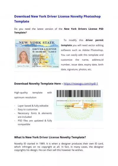 New York Drivers License PSD Template (V2) – Download Photoshop File