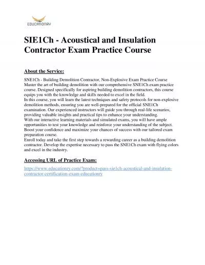 SIE1Ch - Acoustical and Insulation Contractor Exam Practice Course