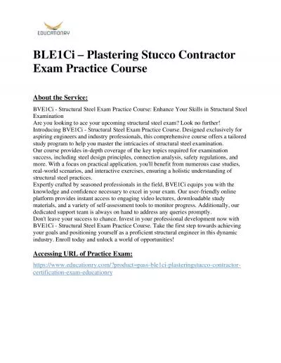 BLE1Ci - PlasteringStucco Contractor Exam Practice Course