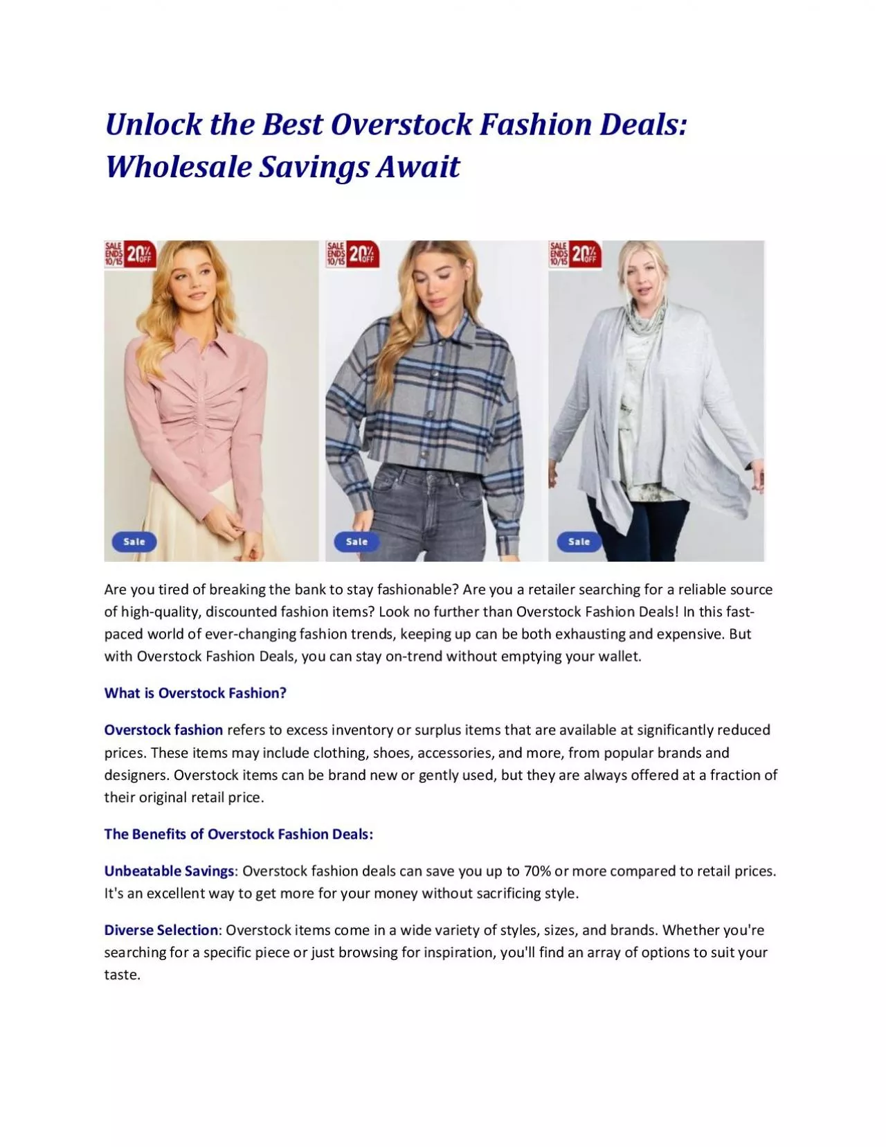 PDF-Unlock the Best Overstock Fashion Deals: Wholesale Savings Await