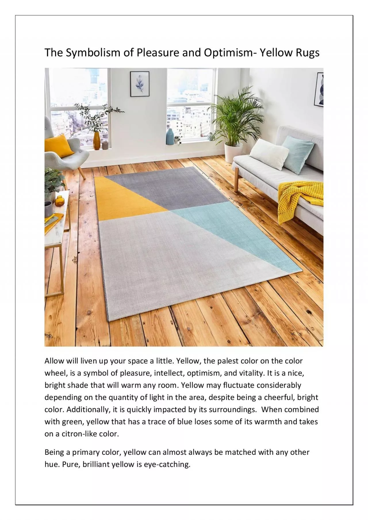 PDF-The Symbolism of Pleasure and Optimism- Yellow Rugs