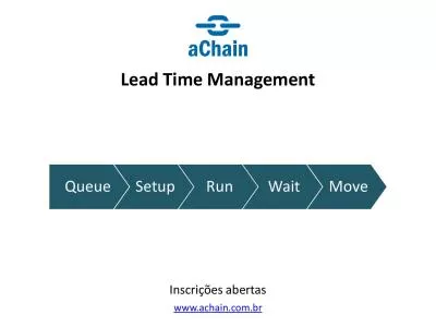 Cursos aChain, inscrições abertas! Lead Time Management
