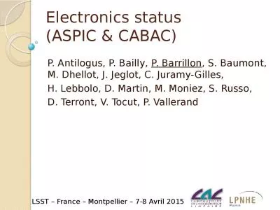 Electronics   status   (ASPIC & CABAC)