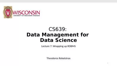 CS639:  Data Management for