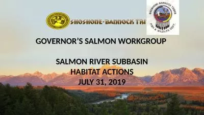 GOVERNOR’S SALMON WORKGROUP