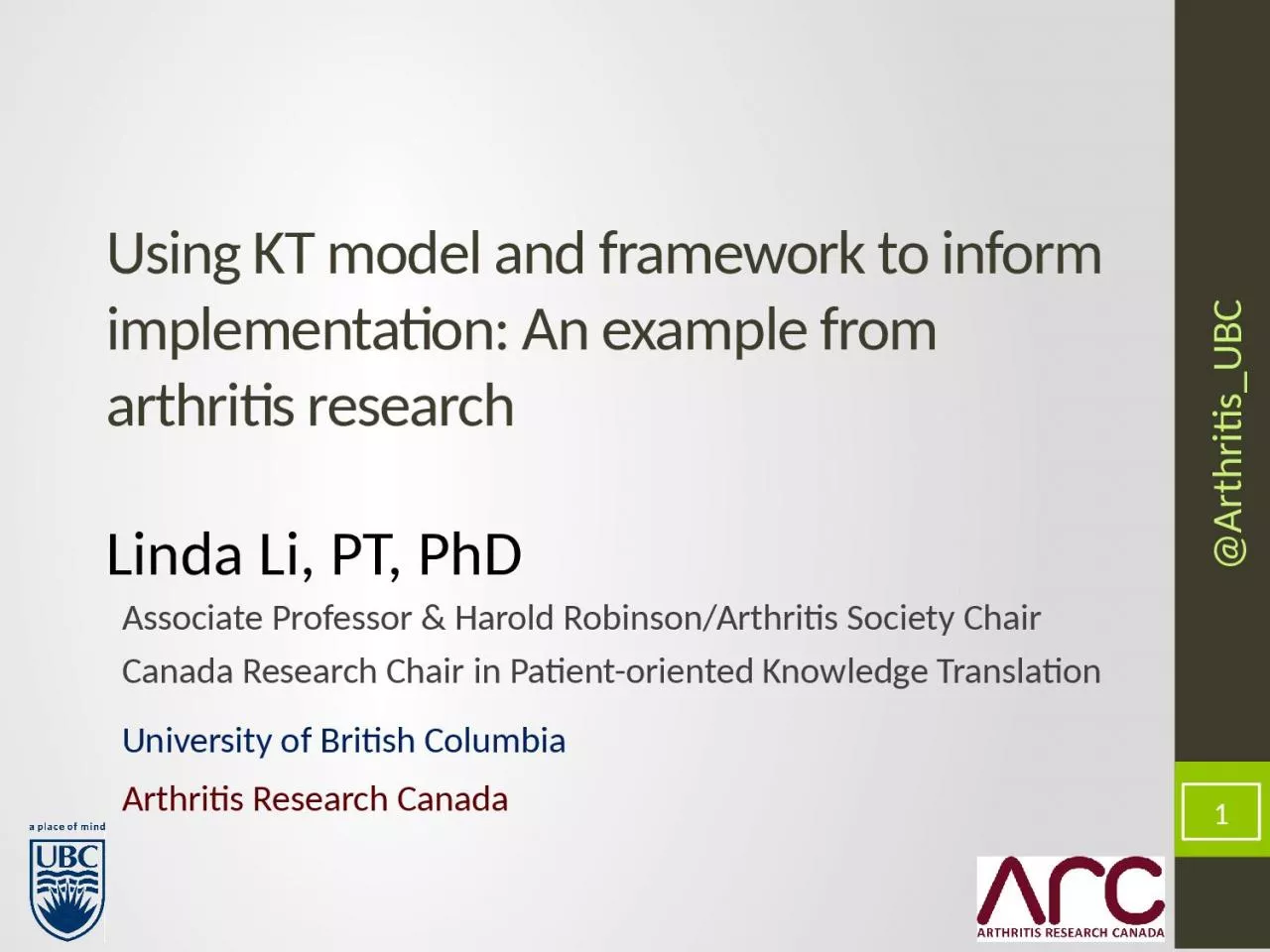 PPT-Using KT model and framework to inform