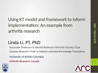 Using KT model and framework to inform