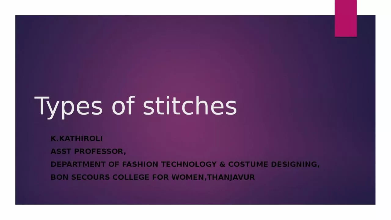 PPT-Types of stitches K.KATHIROLI