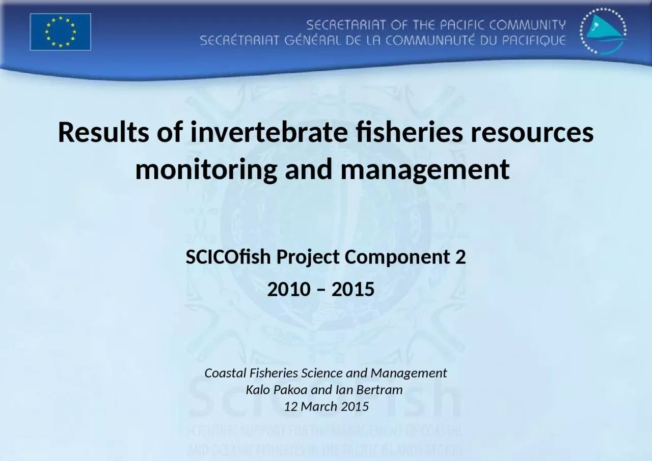 PPT-Results of invertebrate fisheries resources monitoring and management