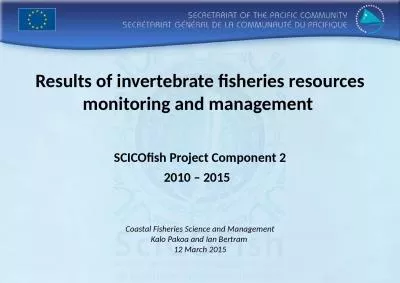 Results of invertebrate fisheries resources monitoring and management