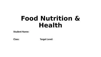 Food Nutrition & Health