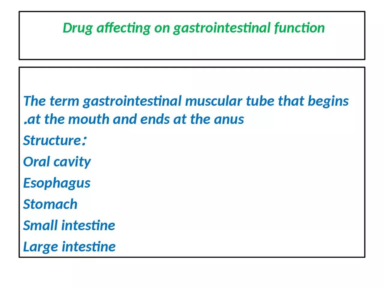 PPT-Drug affecting on gastrointestinal function