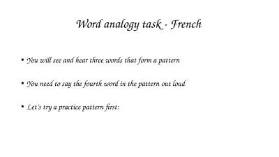 Word analogy task  -  French