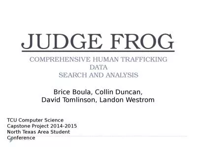 JUDGE FROG COMPREHENSIVE HUMAN TRAFFICKING