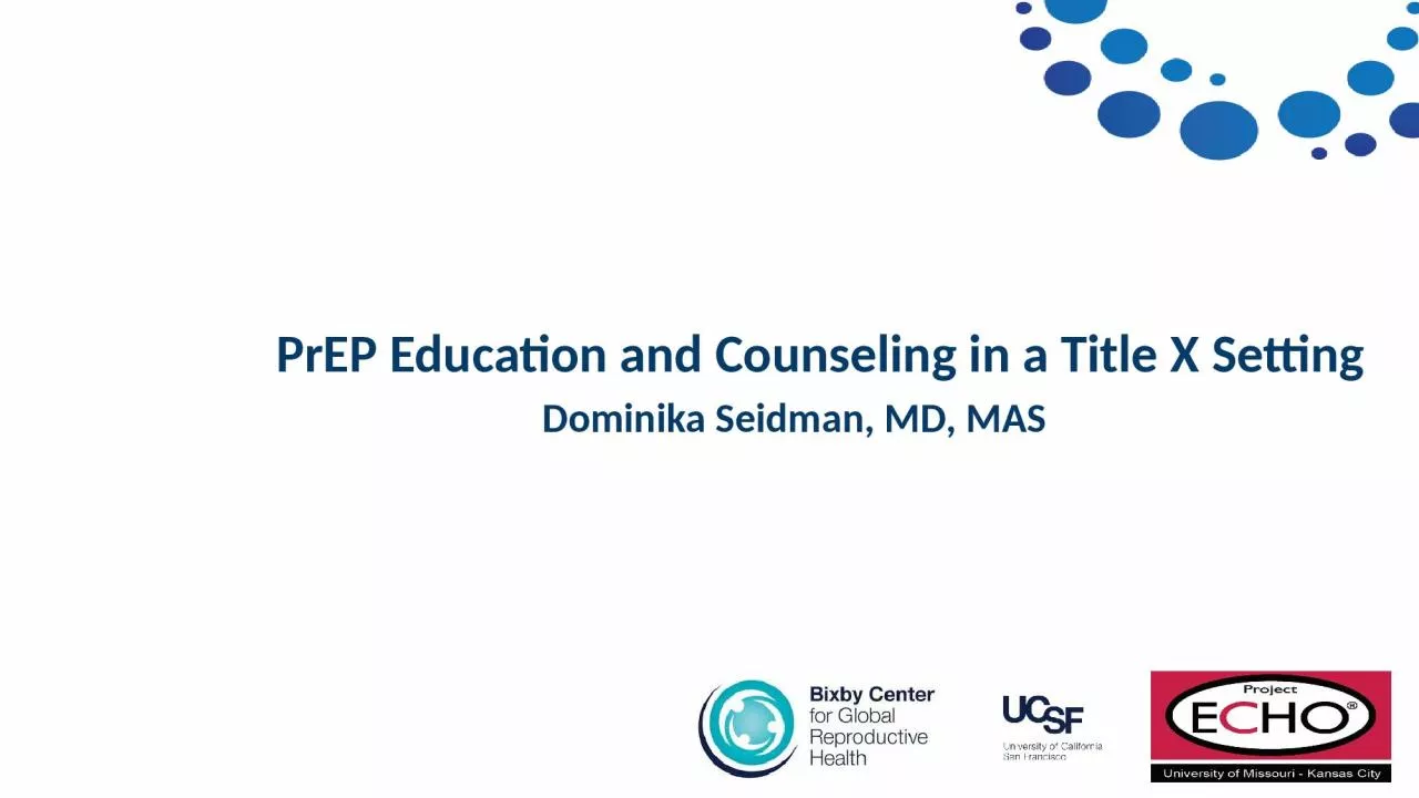 PPT-PrEP Education and Counseling in a Title X Setting