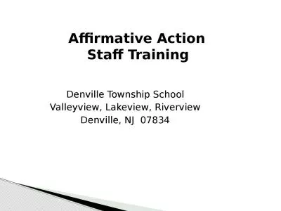 Affirmative Action      Staff Training