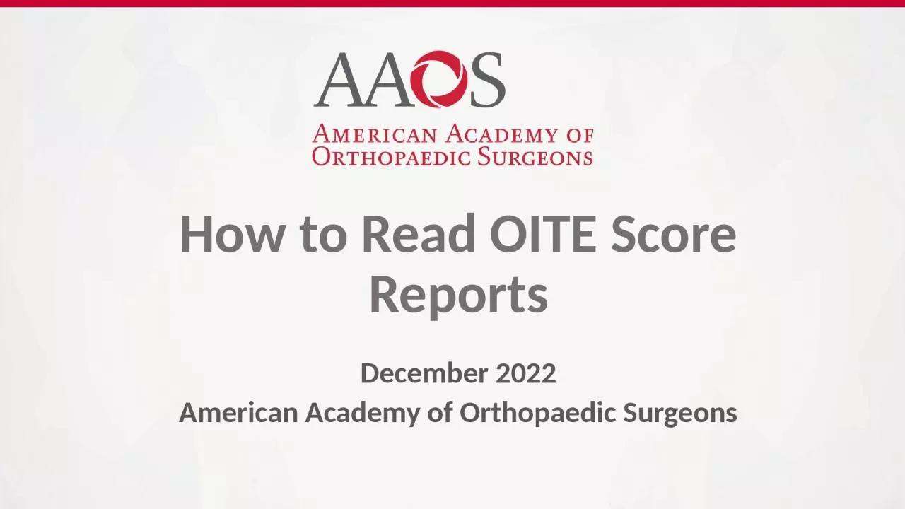How to Read OITE Score Reports