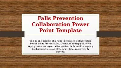 Falls Prevention Collaboration Power Point Template