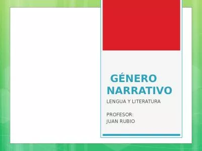 GÉNERO NARRATIVO LENGUA Y LITERATURA