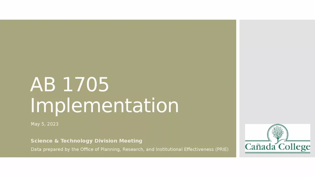 PPT-AB 1705 Implementation May 5, 2023