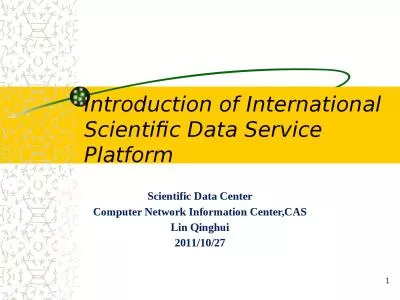 Introduction of International Scientific Data Service Platform
