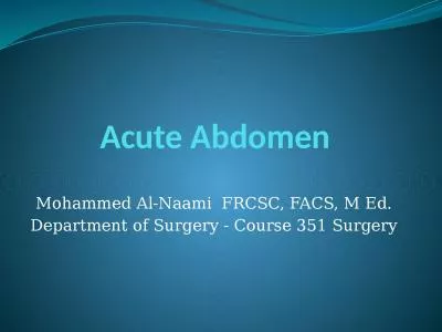 Acute Abdomen Mohammed Al-