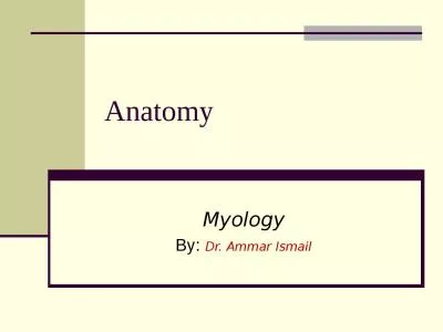 Anatomy Myology By:  Dr. Ammar Ismail