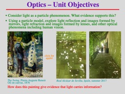 Optics  –  Unit Objectives