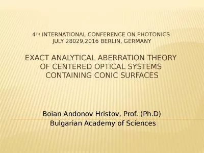 4 th  International Conference on Photonics