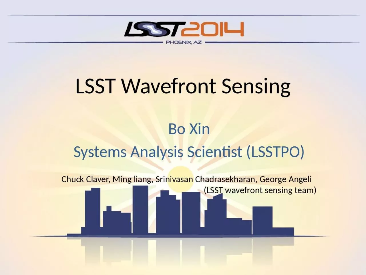 PPT-LSST Wavefront Sensing