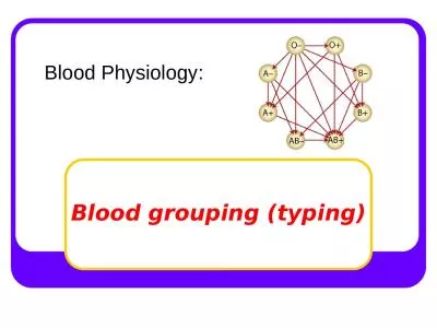 Blood grouping (typing) Blood Physiology:
