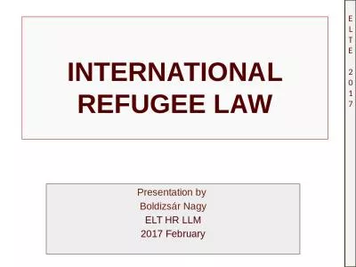 INTERNATIONAL REFUGEE LAW