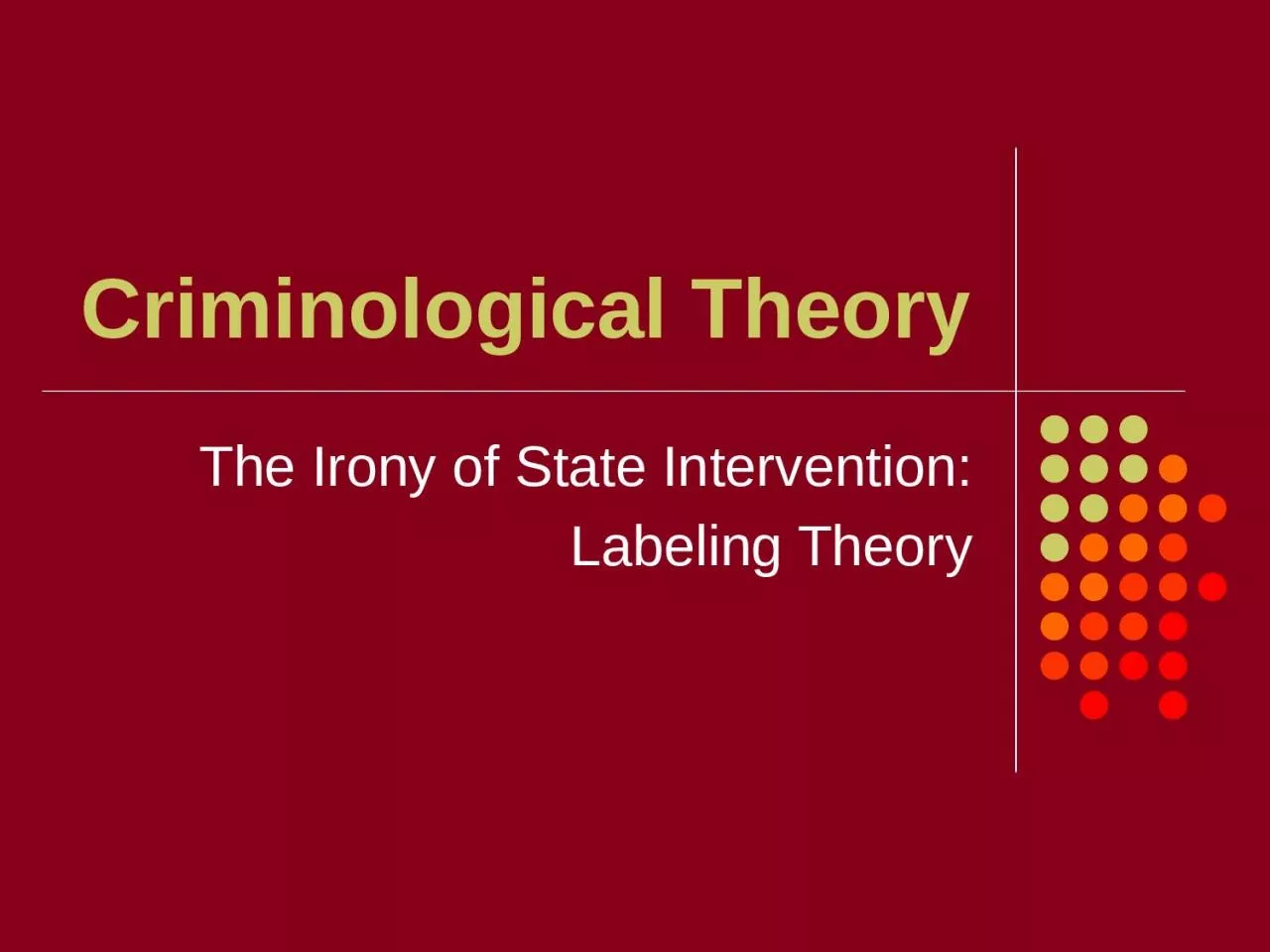 PPT-Criminological Theory The Irony of State Intervention: