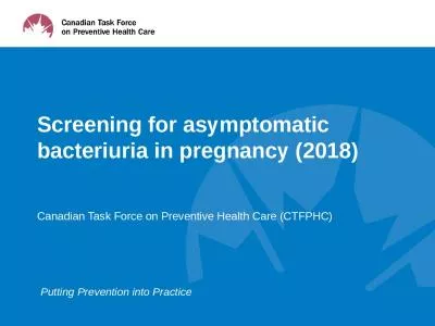 Screening for  asymptomatic bacteriuria in pregnancy (