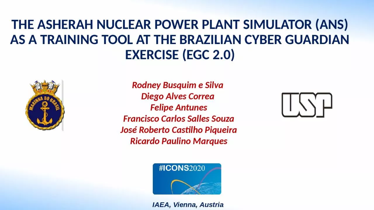 The Asherah Nuclear Power Plant Simulator (ANS) as a training tool at the Brazilian Cyber