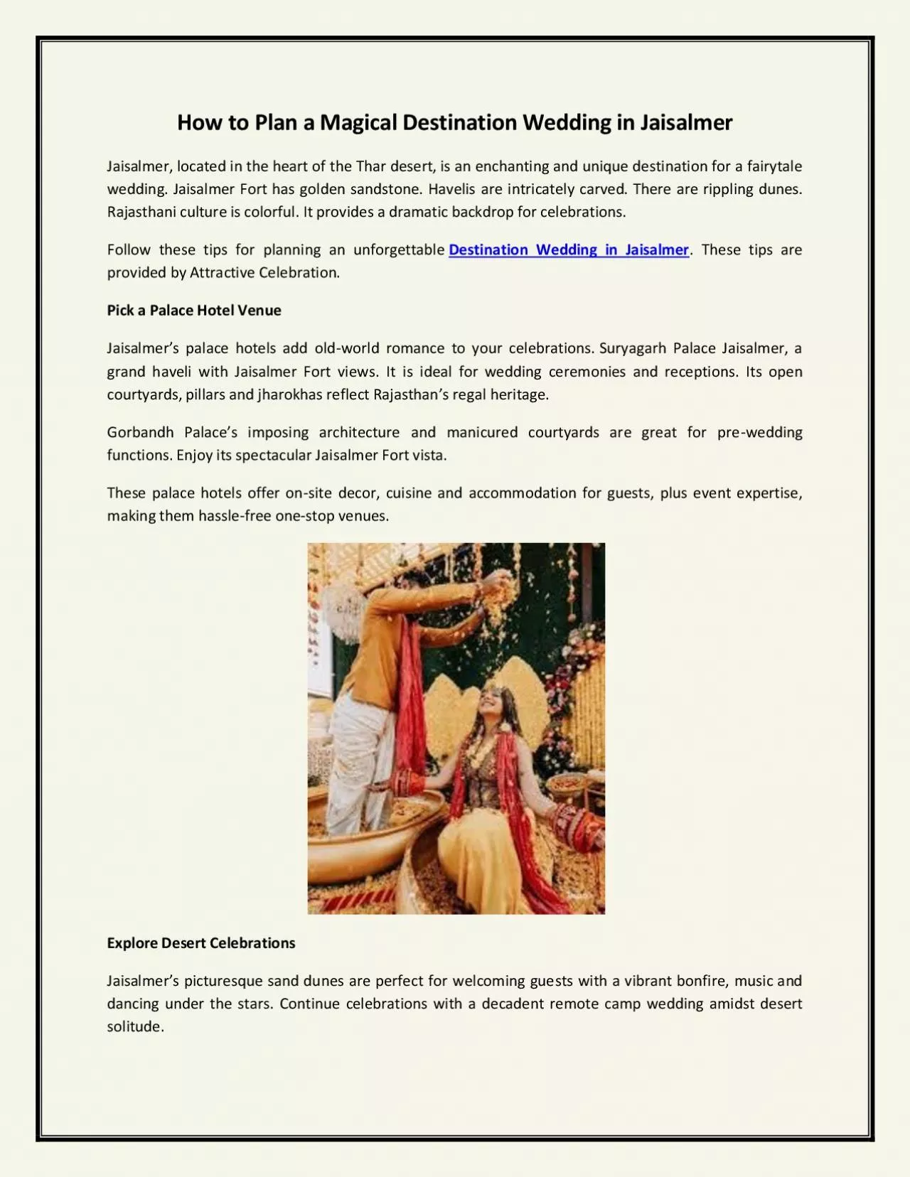 PDF-How to Plan a Magical Destination Wedding in Jaisalmer