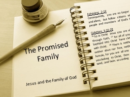 The Promised Family Jesus and the Family of God