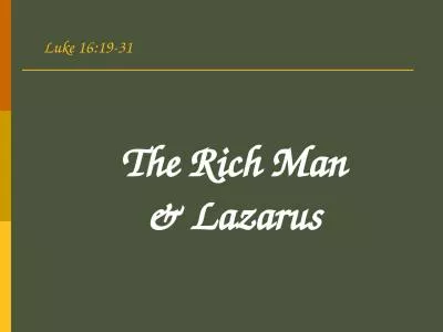 The Rich Man & Lazarus