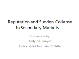 Reputation and Sudden Collapse in Secondary Markets